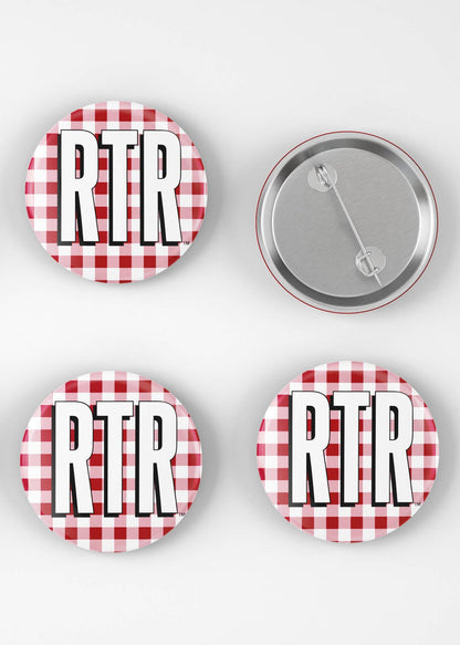 alabama game day gingham RTR button pin cute as a button