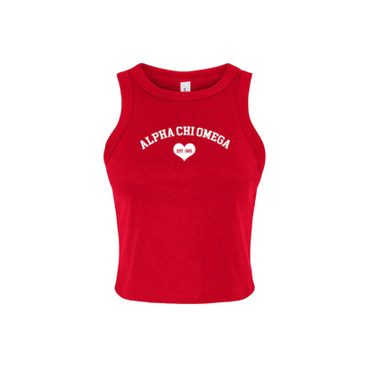Alpha Chi Omega Crop Tank Top - Women's Micro Rib Racer Tank - A CHI O