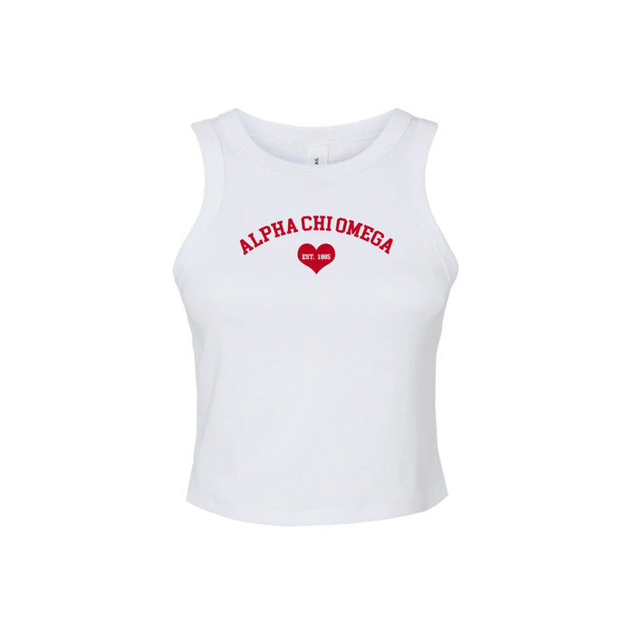 Alpha Chi Omega Crop Tank Top - Women's Micro Rib Racer Tank - A CHI O