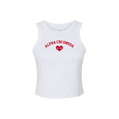 Alpha Chi Omega Crop Tank Top - Women's Micro Rib Racer Tank - A CHI O