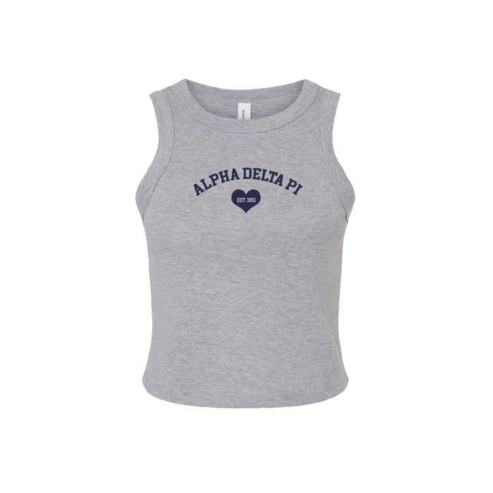 Alpha Delta Pi Crop Tank Top - Women's Micro Rib Racer Tank - ADPi Sorority