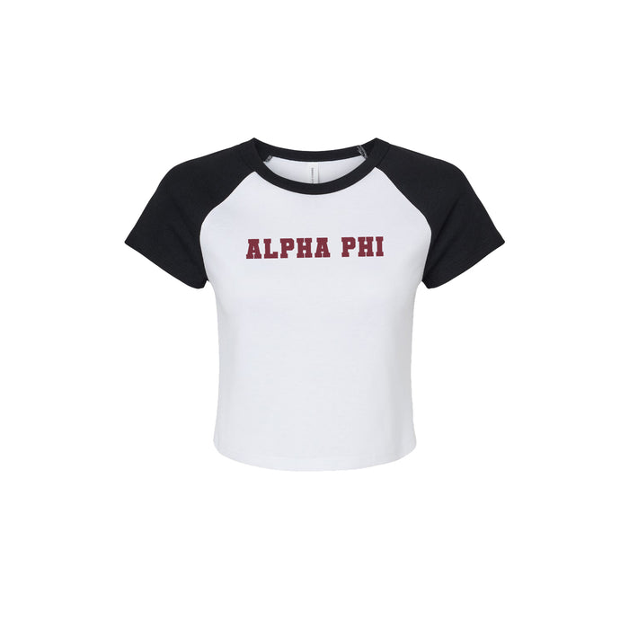 Alpha Phi Short Sleeve Crop Raglan