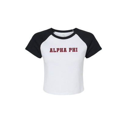 Alpha Phi Short Sleeve Crop Raglan