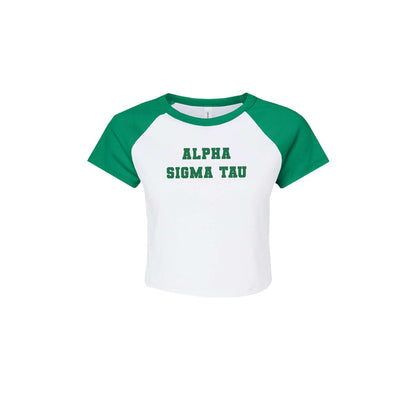 Alpha Sigma Tau Short Sleeve Crop Raglan