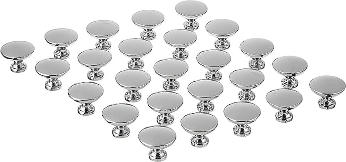 Amazon Basics AB600PC25 Round Flat Cabinet Knob Polished Chrome 25Pack
