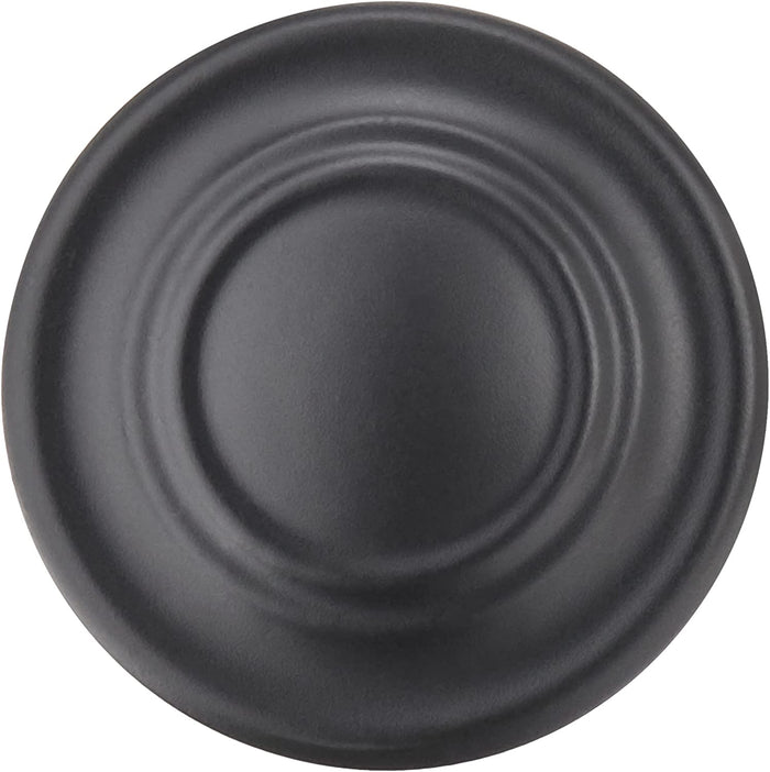 Amazon Basics Traditional Top Ring Cabinet Knob 1.25-inch Diameter Flat Black 25-Pack