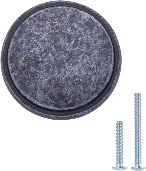 AmazonBasics Modern Wide Top Ring Cabinet Knob 1.52in Diameter Antique Silver 10Pack