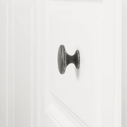AmazonBasics Modern Wide Top Ring Cabinet Knob 1.52in Diameter Antique Silver 10Pack