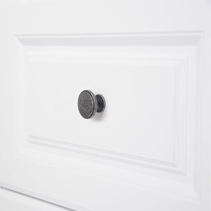 AmazonBasics Modern Wide Top Ring Cabinet Knob 1.52in Diameter Antique Silver 10Pack