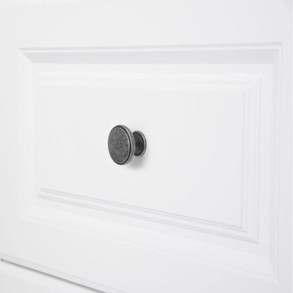 AmazonBasics Modern Wide Top Ring Cabinet Knob 1.52in Diameter Antique Silver 10Pack
