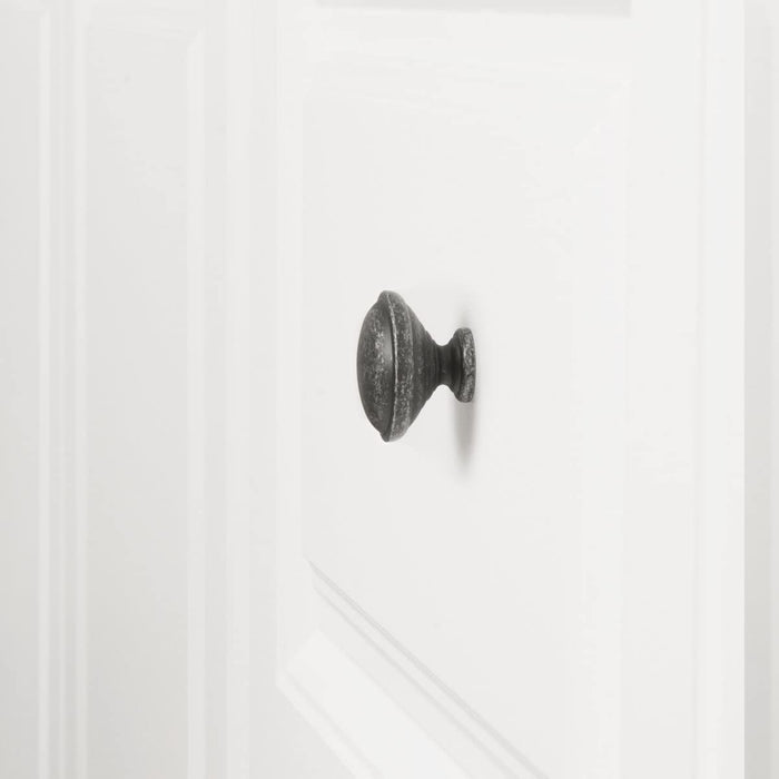 AmazonBasics Mushroom Cabinet Knob 1.19in Diameter Antique Silver 10Pack