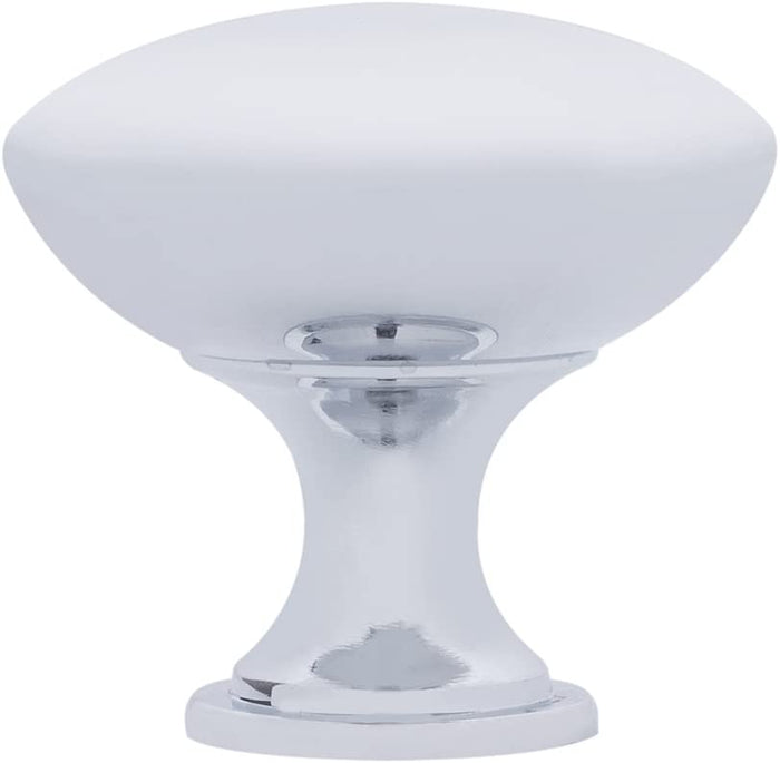 AmazonBasics Round Cabinet Knob 1.57in Diameter Polished Chrome 10Pack