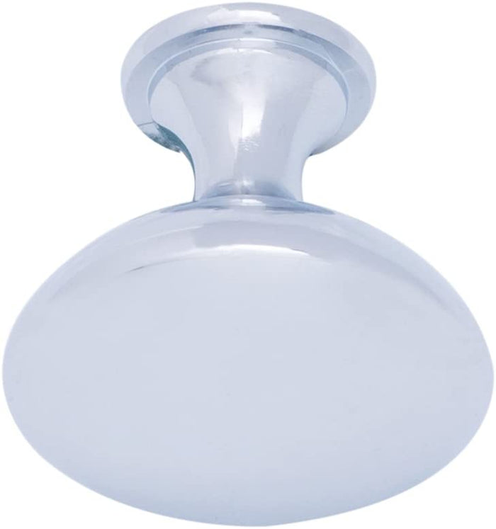 AmazonBasics Round Cabinet Knob 1.57in Diameter Polished Chrome 10Pack