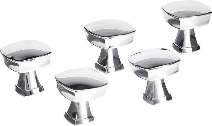 AmazonBasics Rounded Square Cabinet Knob 1.26 Diameter Polished Chrome 25-Pack
