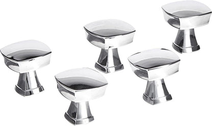 AmazonBasics Rounded Square Cabinet Knob 1.26 Diameter Polished Chrome 25-Pack