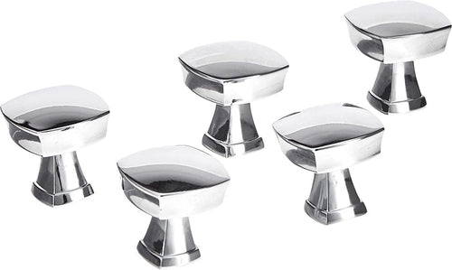 AmazonBasics Rounded Square Cabinet Knob 1.26 Diameter Polished Chrome 25-Pack