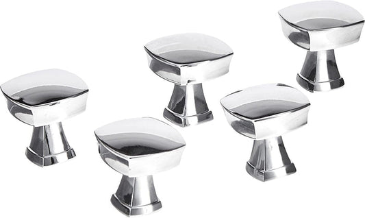 AmazonBasics Rounded Square Cabinet Knob 1.26 Diameter Polished Chrome 25-Pack