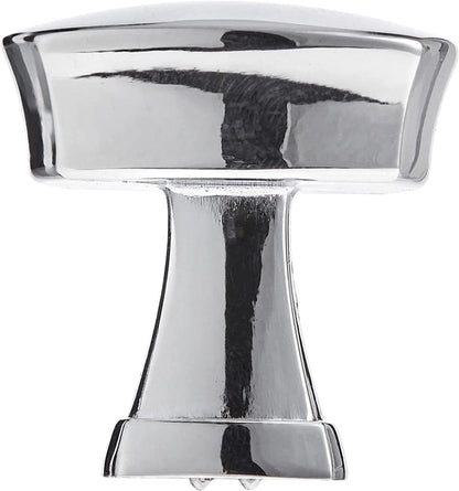 AmazonBasics Rounded Square Cabinet Knob 1.26 Diameter Polished Chrome 25-Pack