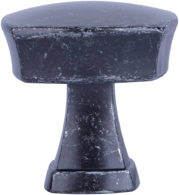 AmazonBasics Rounded Square Cabinet Knob 1.26in Diameter Antique Silver 10Pack