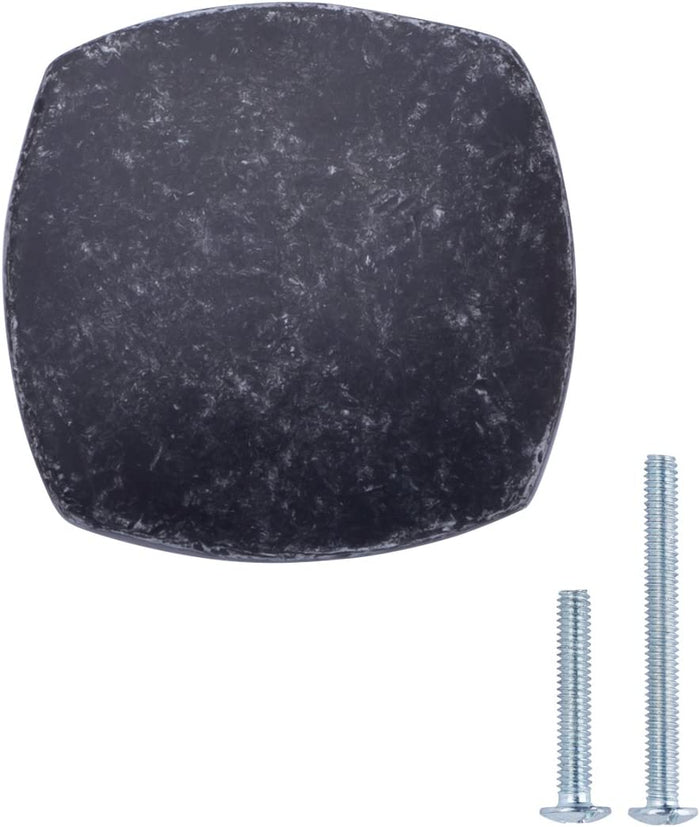 AmazonBasics Rounded Square Cabinet Knob 1.26in Diameter Antique Silver 10Pack