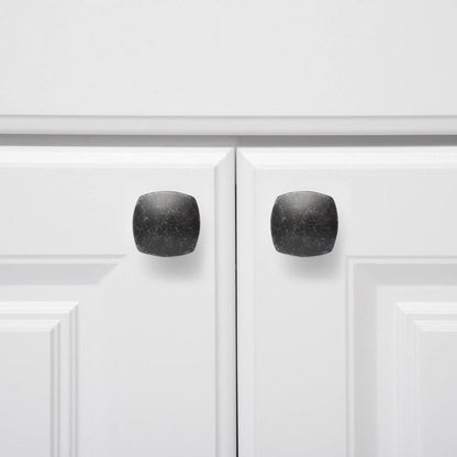 AmazonBasics Rounded Square Cabinet Knob 1.26in Diameter Antique Silver 10Pack