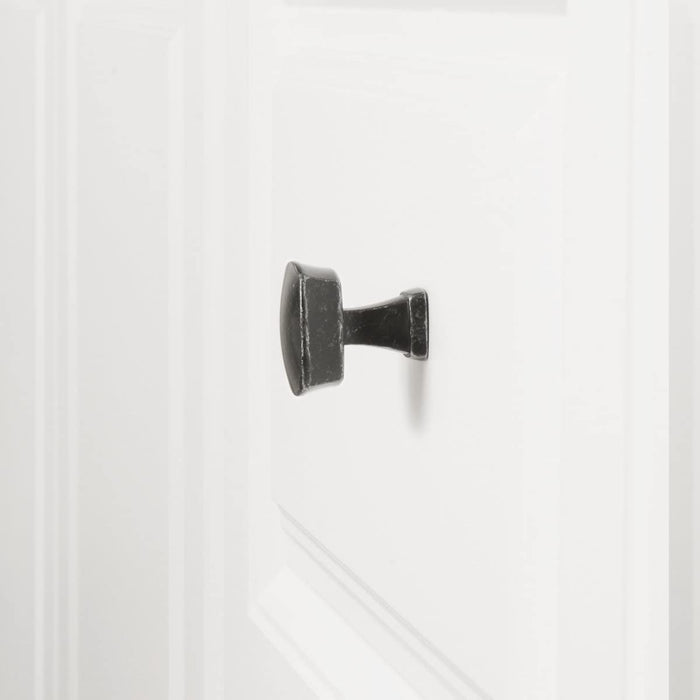 AmazonBasics Rounded Square Cabinet Knob 1.26in Diameter Antique Silver 10Pack