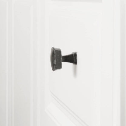 AmazonBasics Rounded Square Cabinet Knob 1.26in Diameter Antique Silver 10Pack