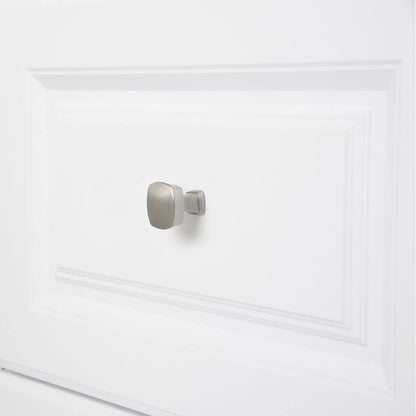 AmazonBasics Rounded Square Cabinet Knob 1.26IN Diameter Satin Nickel 10Pack