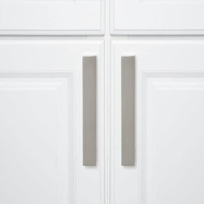 AmazonBasics Short Modern Cabinet Handle Drawer Pull 7.68in Length 6.3in Hole Center Satin Nickel 10Pack