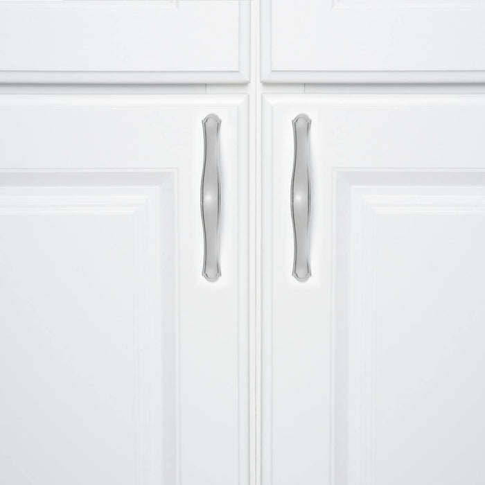 AmazonBasics Traditional Craftsman Cabinet Handle 5.13in Length 3in Hole Center Polished Chrome 10Pack