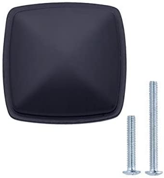 AmazonBasics Traditional Square Cabinet Knob 1.25inch Diameter Flat Black 10Pack