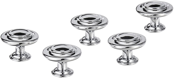 AmazonBasics Traditional Top Ring Cabinet Knob 1.25 Diameter Polished Chrome 25-Pack
