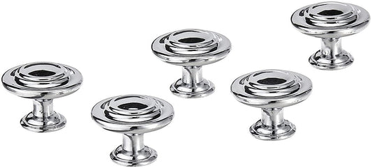 AmazonBasics Traditional Top Ring Cabinet Knob 1.25 Diameter Polished Chrome 25-Pack