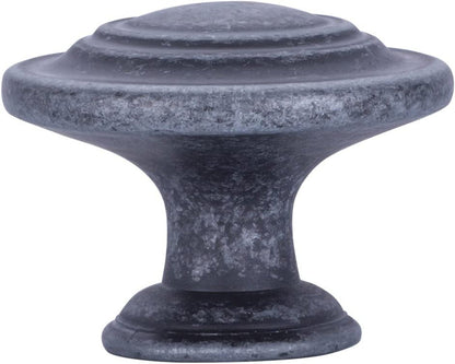 AmazonBasics Traditional Top Ring Cabinet Knob 1.25in Diameter Antique Silver 10Pack