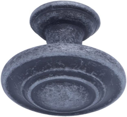 AmazonBasics Traditional Top Ring Cabinet Knob 1.25in Diameter Antique Silver 10Pack