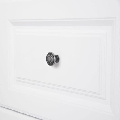 AmazonBasics Traditional Top Ring Cabinet Knob 1.25in Diameter Antique Silver 10Pack