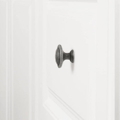 AmazonBasics Traditional Top Ring Cabinet Knob 1.25in Diameter Antique Silver 10Pack