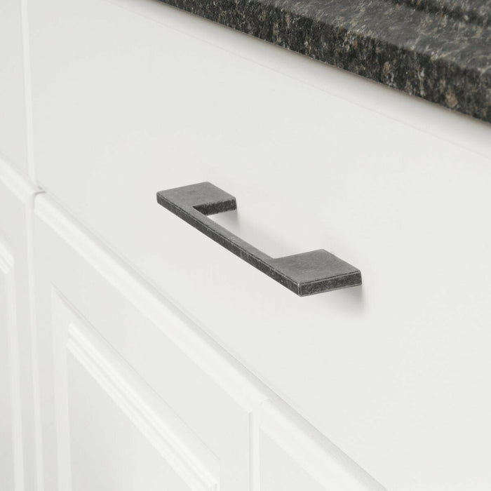 AmazonBasics Wide Die Cast Cabinet Handle 6.57in Length 6.3in Hole Center Antique Silver 10Pack