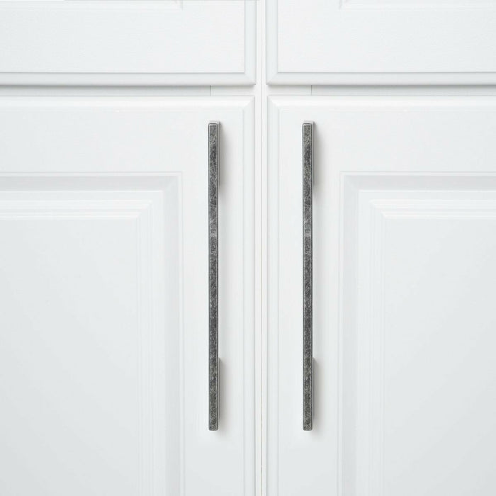 AmazonBasics Wide Die Cast Cabinet Handle 6.57in Length 6.3in Hole Center Antique Silver 10Pack
