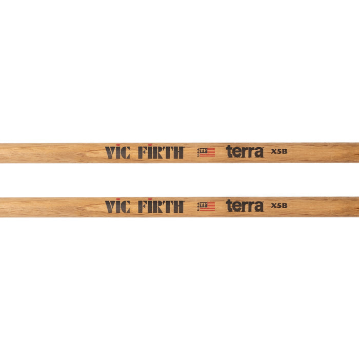 American Classic® X5BT Terra Series Drumsticks, Wood Tip logo and text detail.