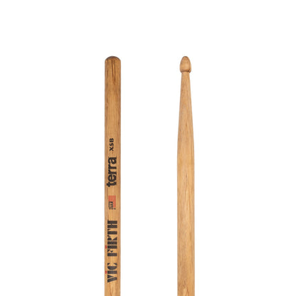 The butt and tip of the American Classic® X5BT Terra Series Drumsticks, Wood Tip