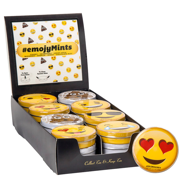 Amusemints Emojy Mints Assorted Fruit Candies 0.7oz Tin - 24ct