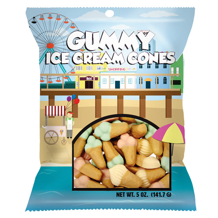 Amusemints Gummy Ice Cream Cones 5oz Peg Bag - 12ct
