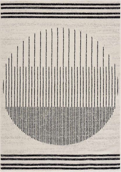 Angus Black & White Geometric Area Rug [Online Only]