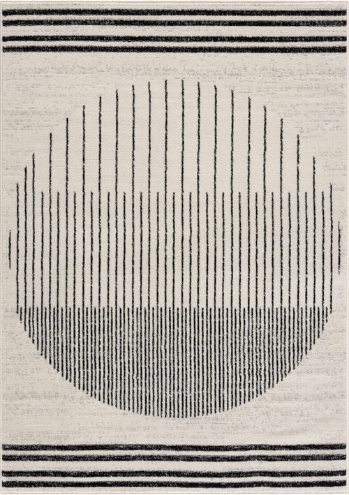 Angus Black & White Geometric Area Rug [Online Only]
