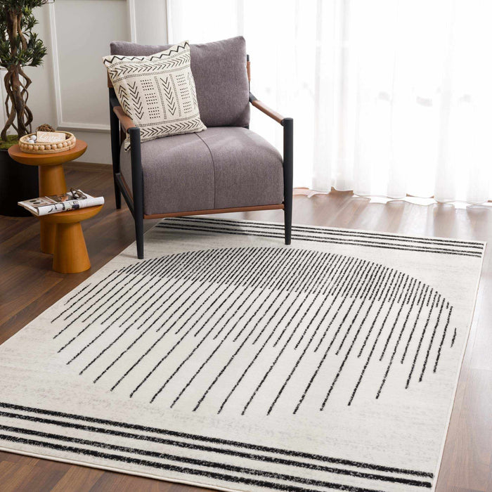 Angus Black & White Geometric Area Rug [Online Only]