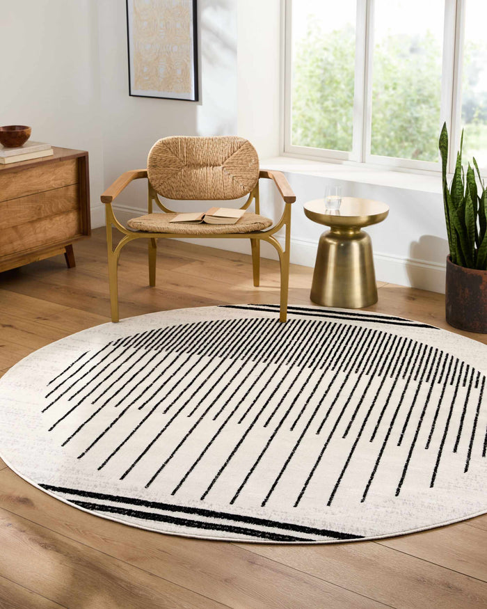 Angus Black & White Geometric Area Rug [Online Only]