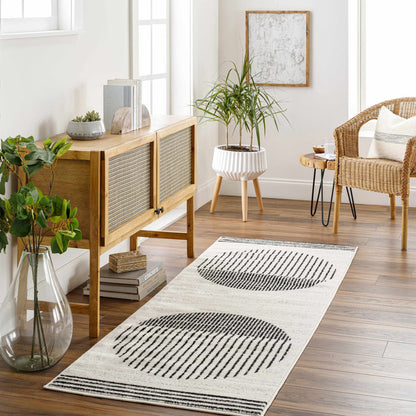 Angus Black & White Geometric Area Rug [Online Only]