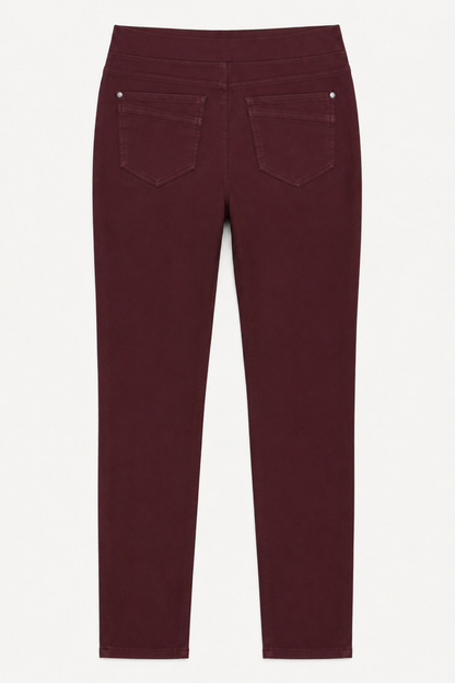 Anna Montana 1001 Angelika Jump In Jeans 521 Burgundy back view Shop Anna Montana at Dotique