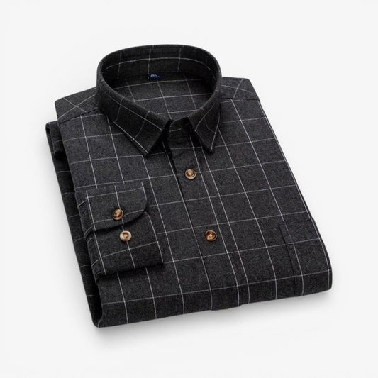 Antonios 100% cotton formal shirt - AntoniosClothing - Grey with white strips